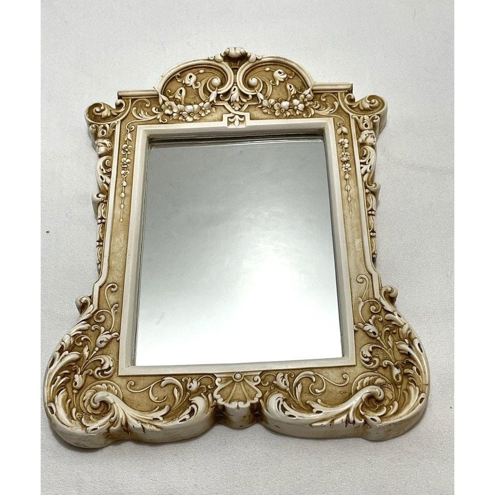Facsimilies Ltd Mirror Ornate Frame Ivory Tan 8x6 Baroque Rococo Neutral - Picture 2 of 4